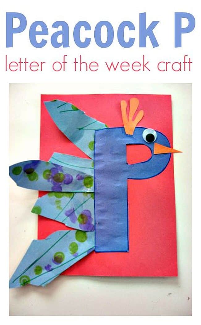 DIY Peacock letter craft