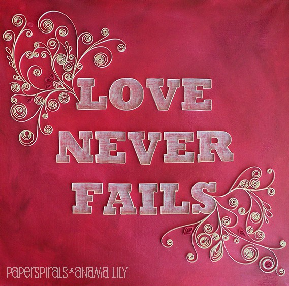 Quilled quote wall art