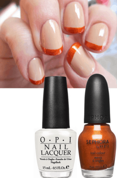 Chrome harvest French tips 15 DIY Manicure Ideas for Fall