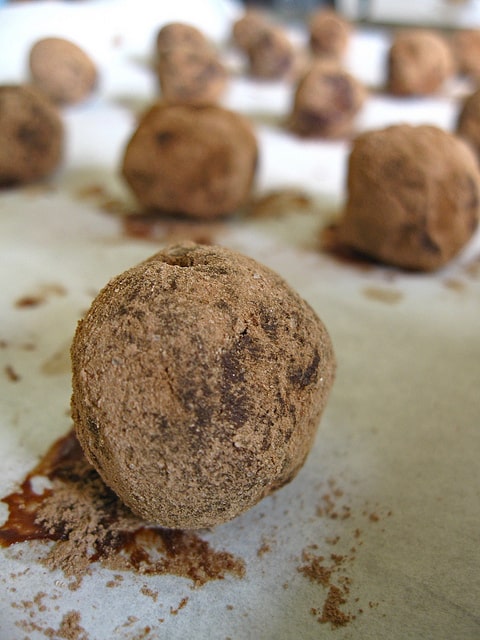 Garlic chocolate truffles