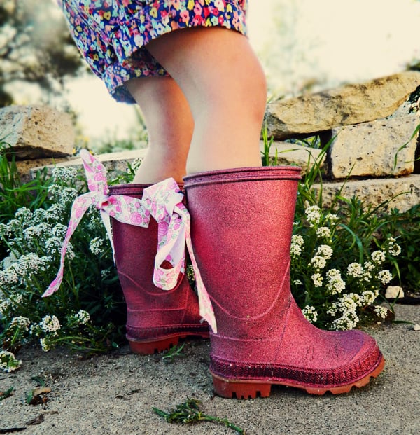 Glitter rain boots