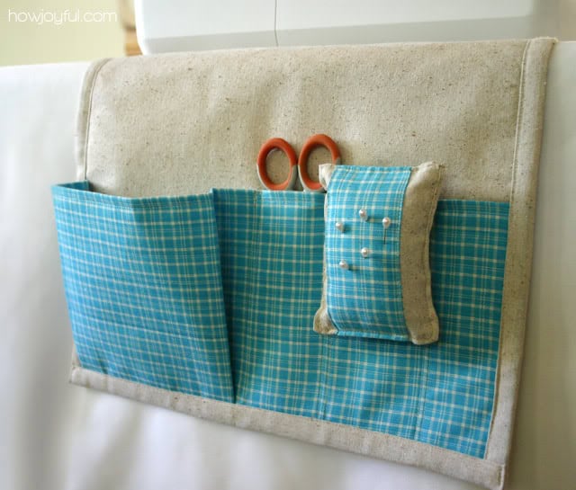Sewing caddy with detachable pin cushion