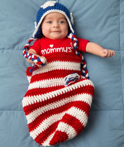 Crocheted baby stocking