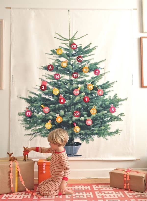 Fabric tree advent calendar