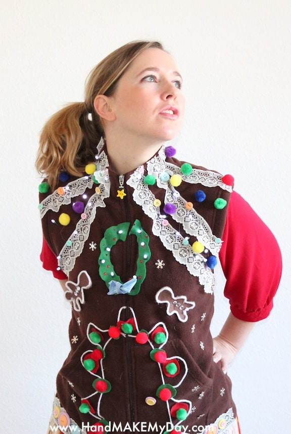 Angry Gingerbread Ugly Christmas Sweater Cardigan