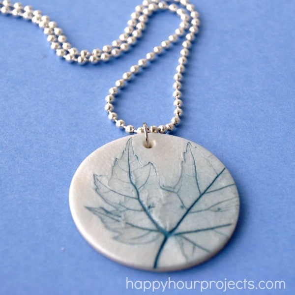 Leaf imprinted necklace