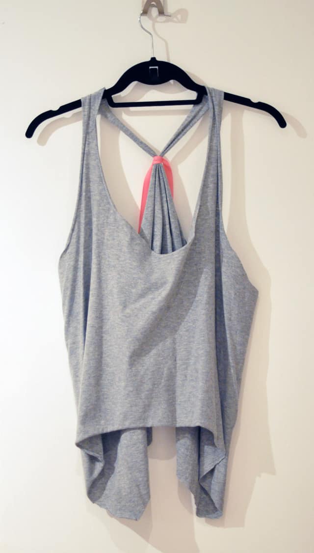 Easy DIY racerback tank top upcycled from t shirt - Adopt Your Clothes