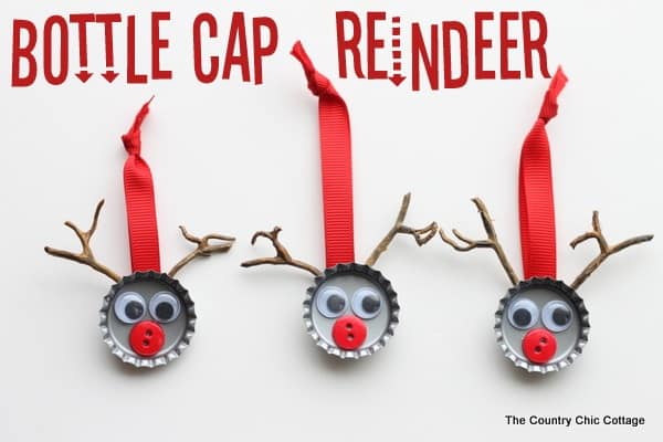 Bottle cap reindeer