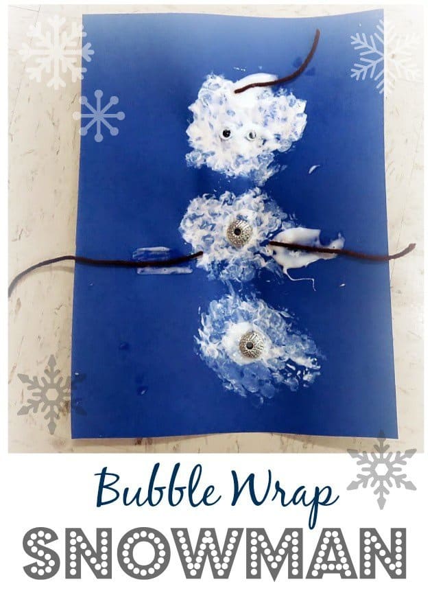 Bubble wrap painted snowman