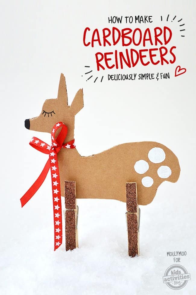 Cardboard and clothespin reindeers