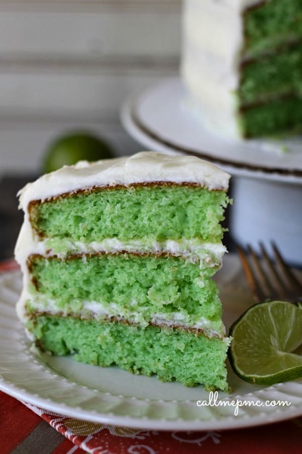 Easy lime cake with key lime frosting