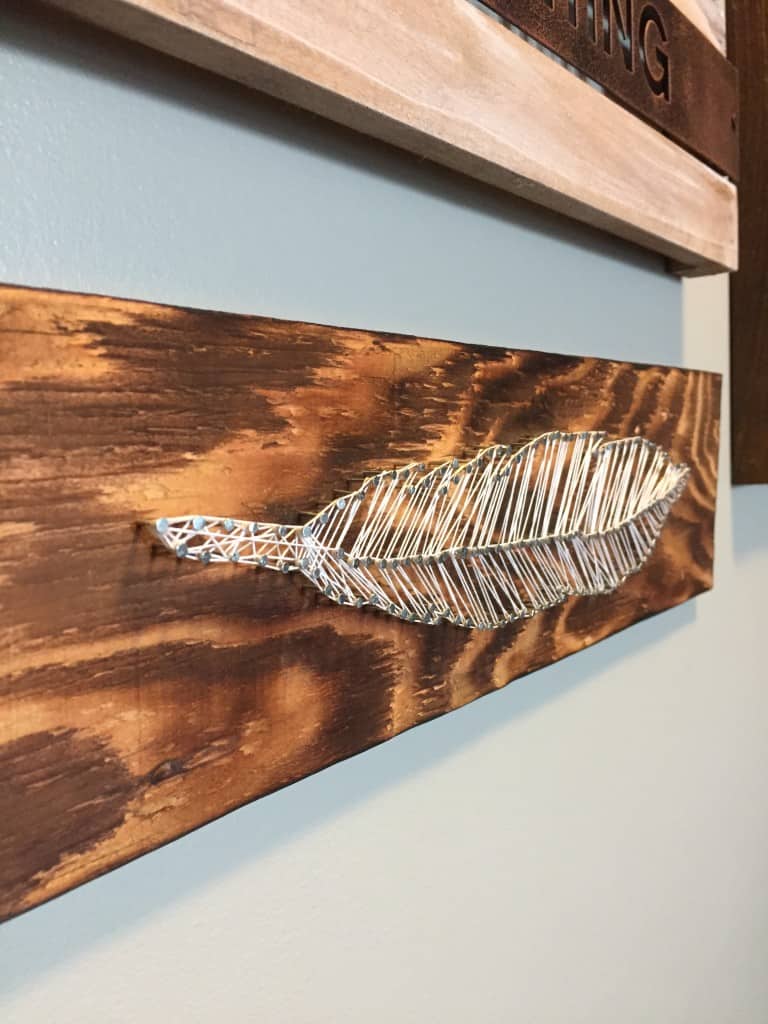 Feather string art