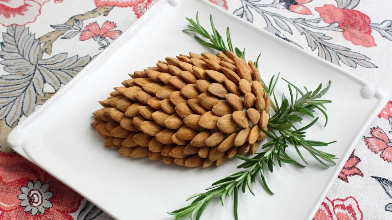 Holiday pine cone cheese ball