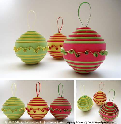 Quilled paper ornaments