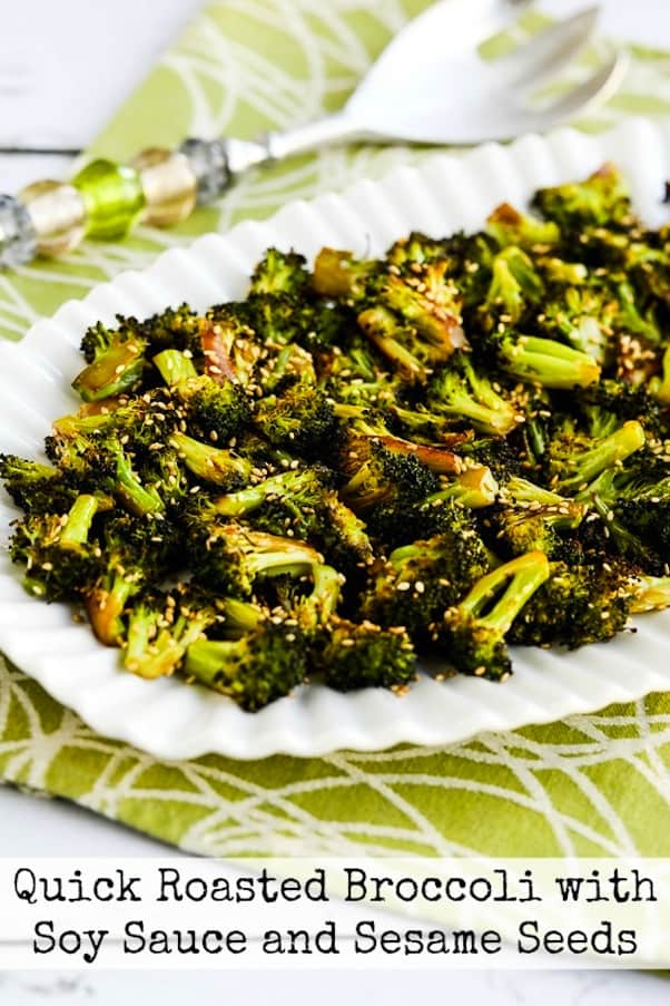 Roasted broccoli with soy sauce and sesame seeds