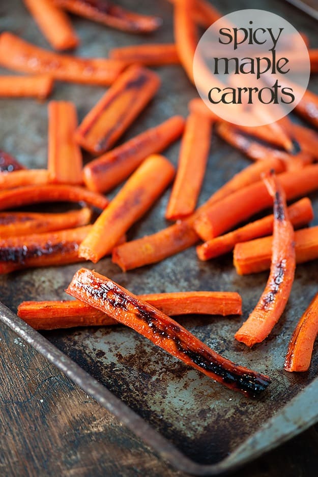 Spicy maple glazed carrots