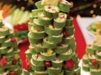 Wrap sandwich Christmas tree 200x150 15 Fun Christmas Finger Foods for Everyone