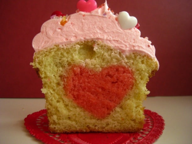 Heart in a cupcake