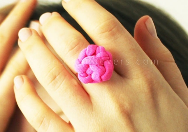 Knotted nylon cord ring
