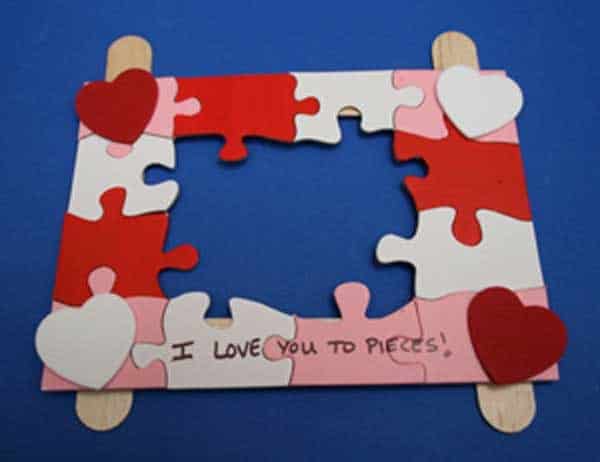 Puzzle piece picture frame