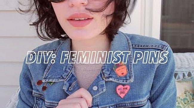 DIY feminist pins