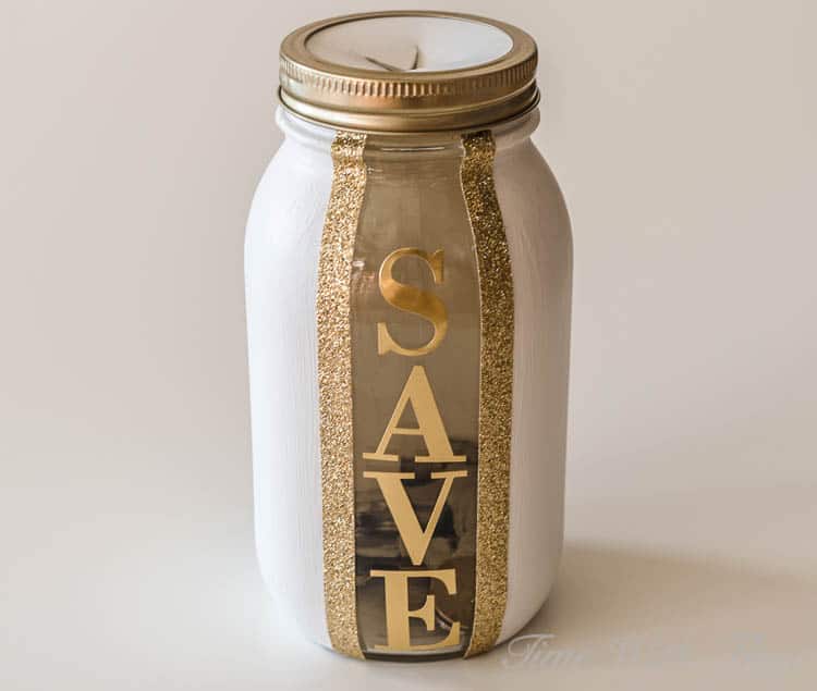 Glitter money saving jar
