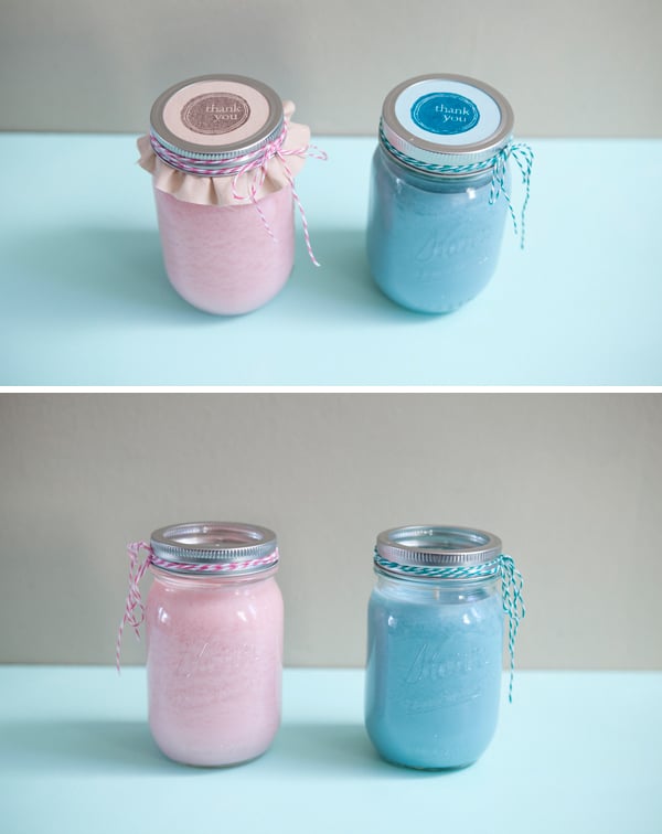 Mason jar colored candles