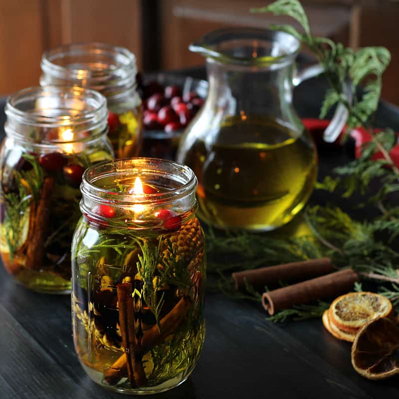 Mason jar oil candle