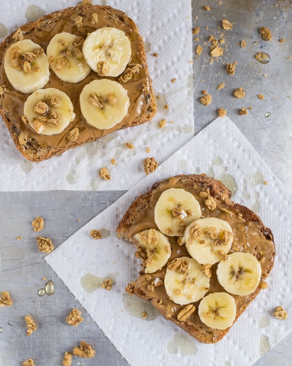 Peanut butter and banana toast