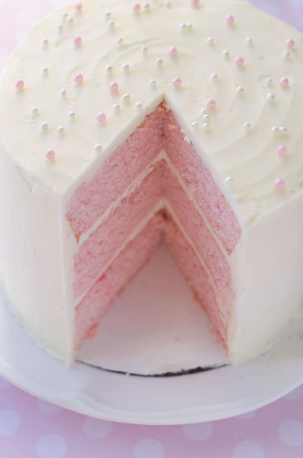 Pink almond party cake