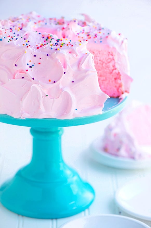 Pink cake with sprinkles