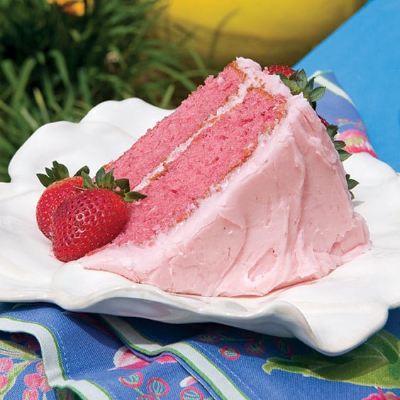 Pink strawberry cake