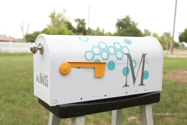 White and turquoise mailbox