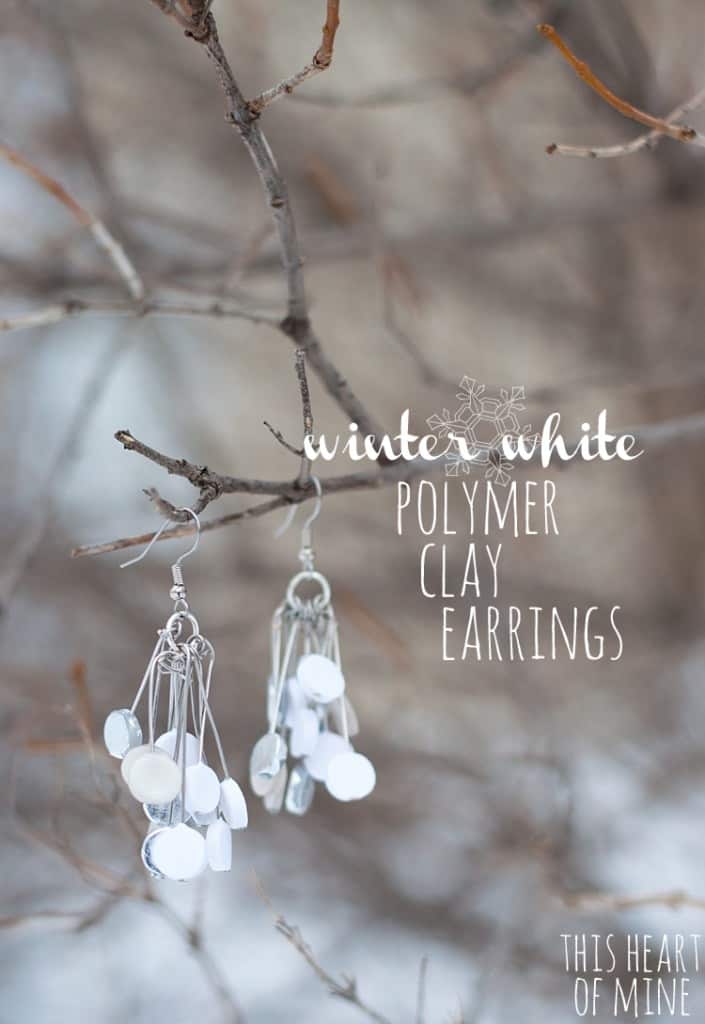 Winter white earrings