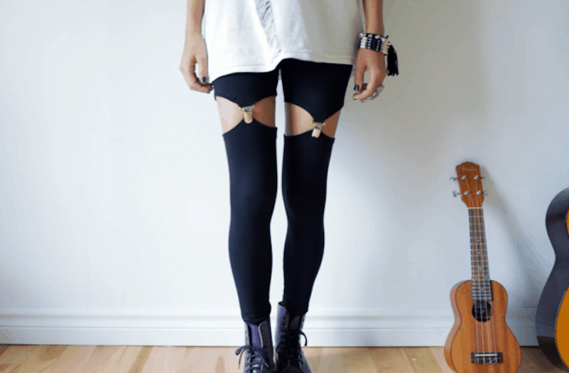 DIY garter leggings