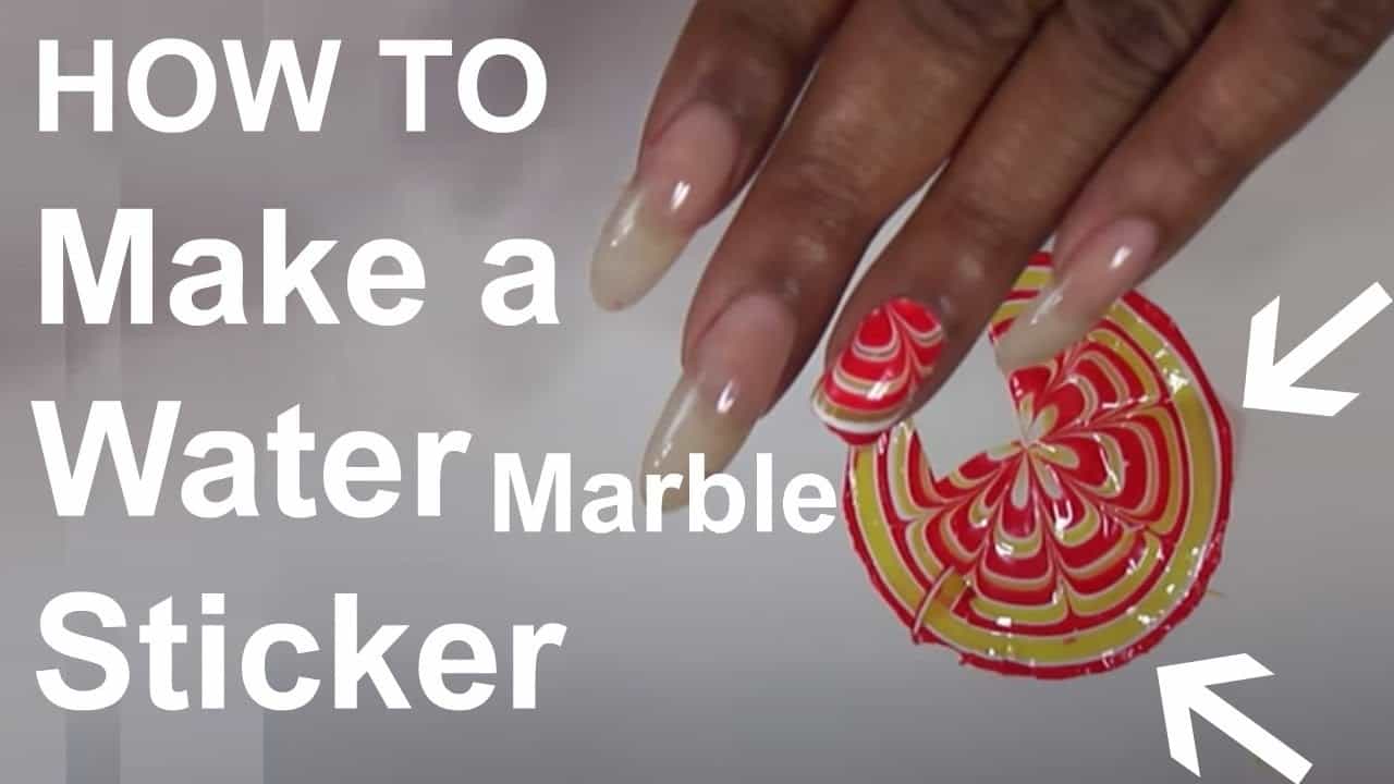 DIY water marble nail sticker