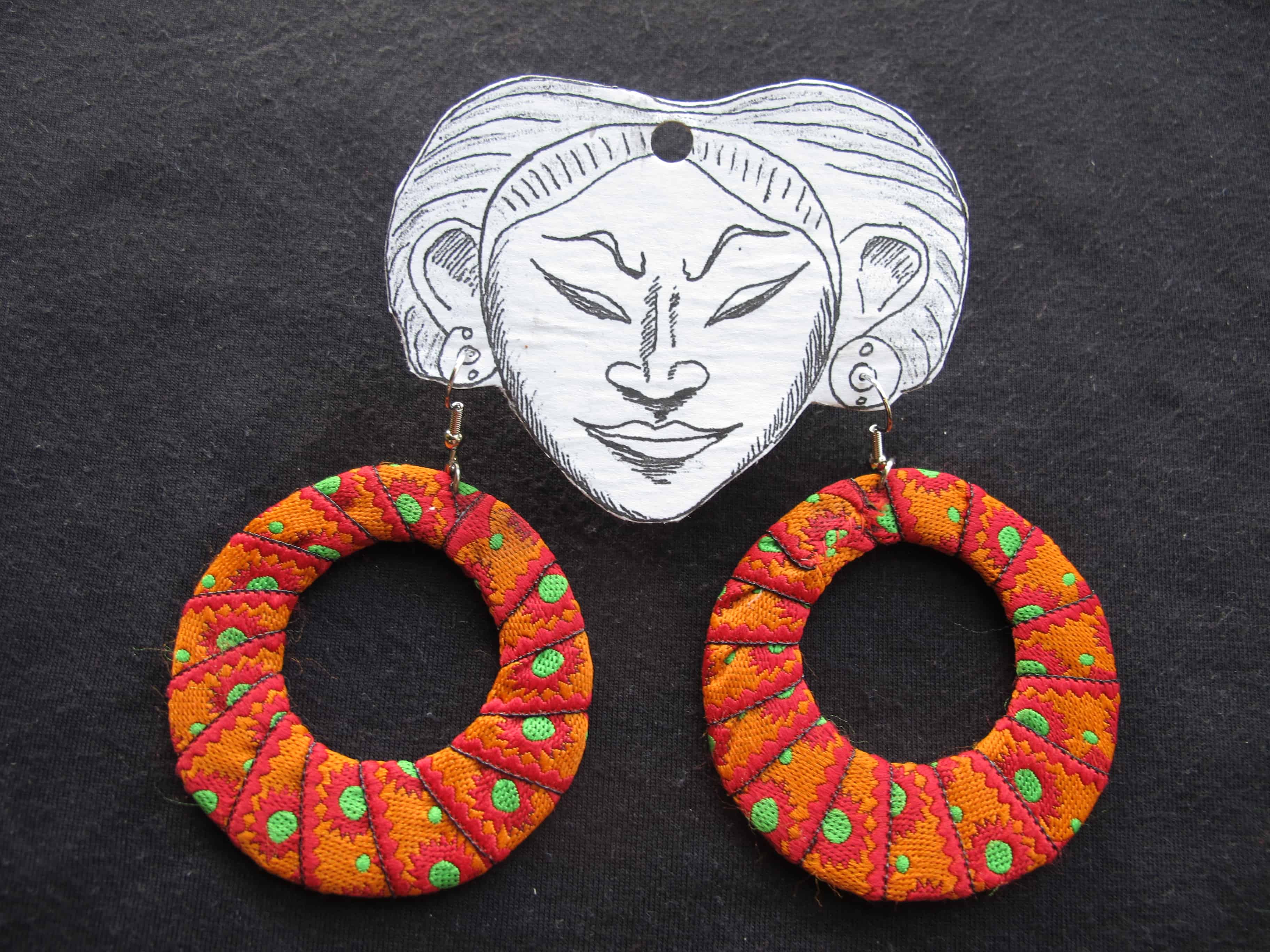 Fabric hoop earrings