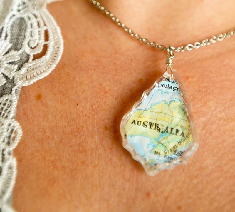 Map pendant necklace