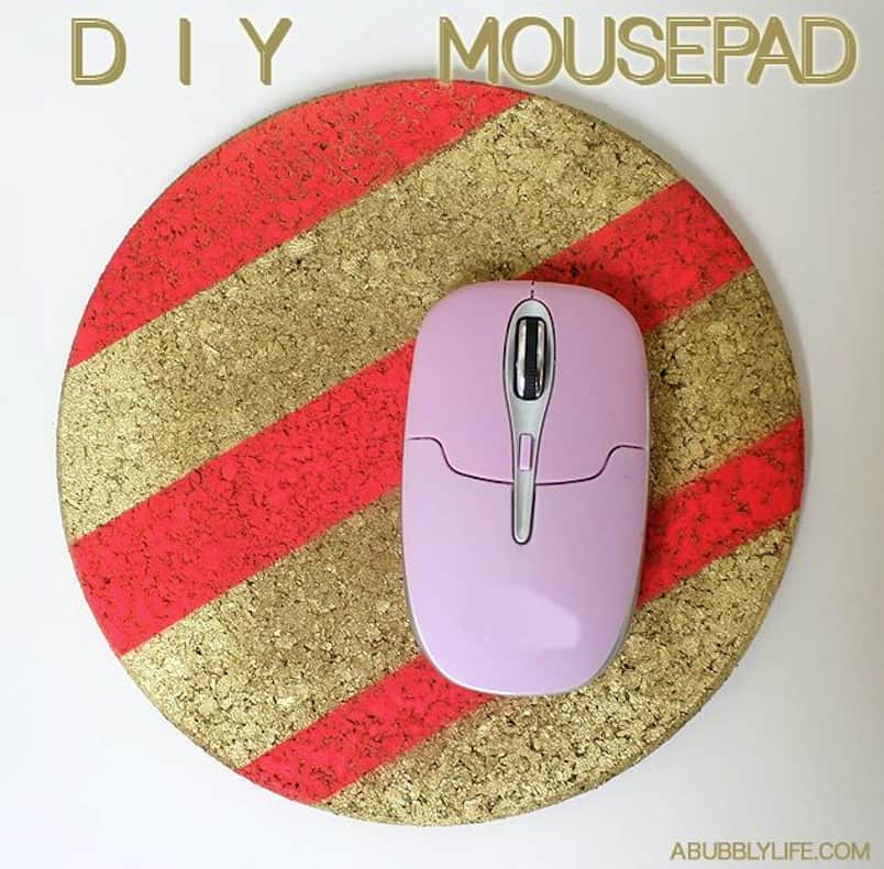 Painted cork mouse pad