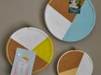 Painted embroidery ring cork boards 200x150 Awesome Home Office DIY Projects Maximize Productivity and Comfort