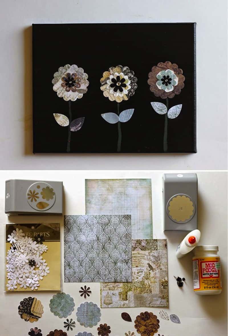 Patterned paper flowers