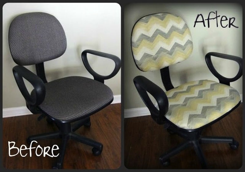 Reupholstered desk chair