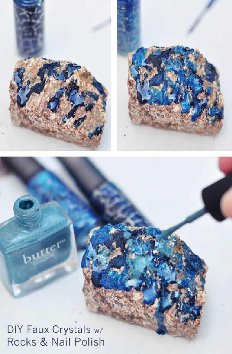 Faux crystal nail polish rocks