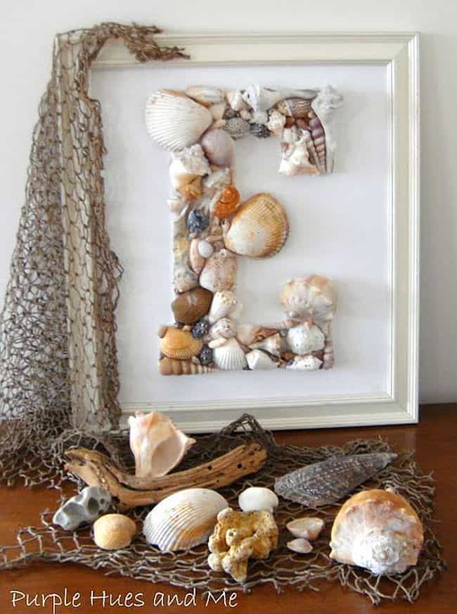 Framed seashell monogram
