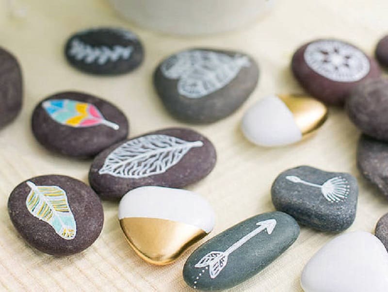 Hand painted trinket rocks