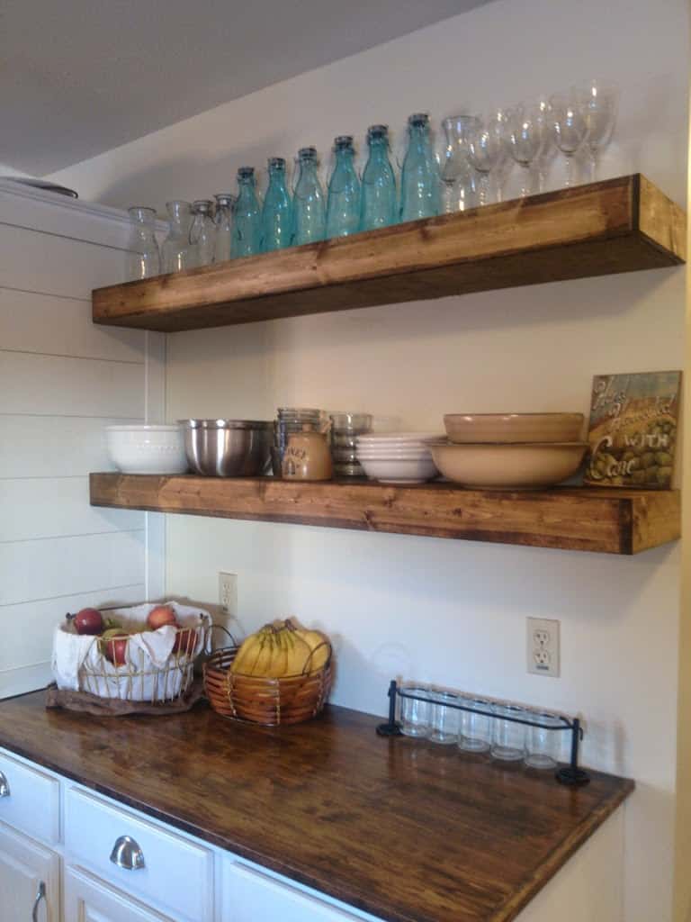 Kitchen floating shelves