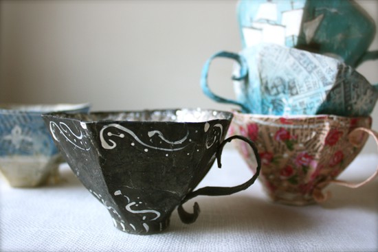 Paper mache teacup
