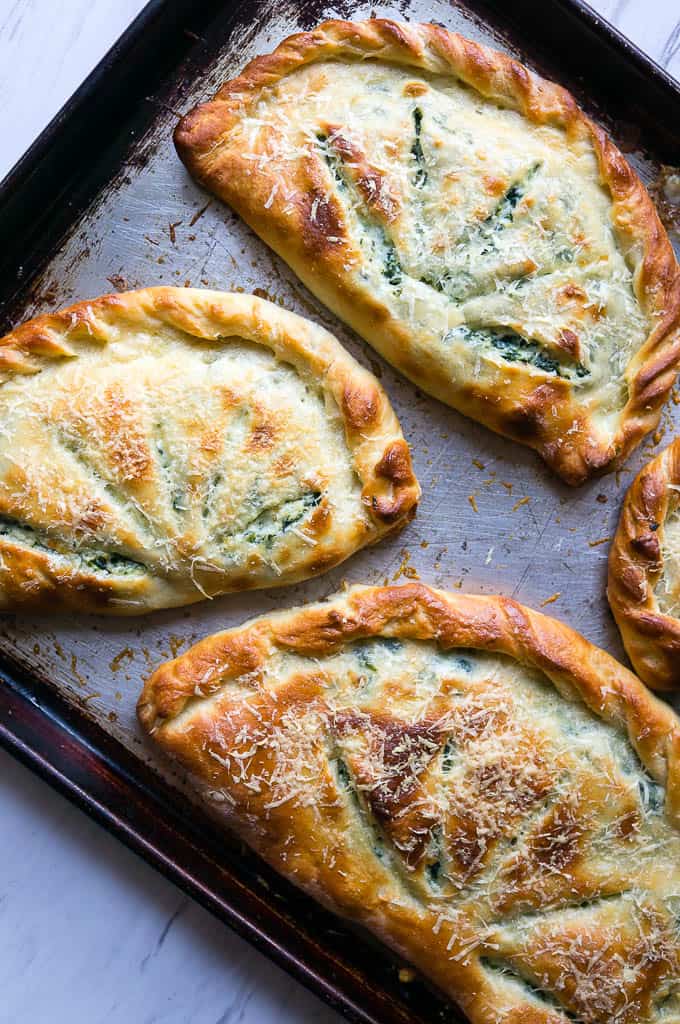 Ricotta and spinach calzones