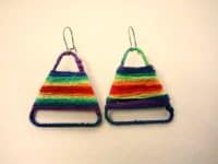 Yarn woven paper clip earrings 200x150 Yarn Projects Besides Knitting and Crochet