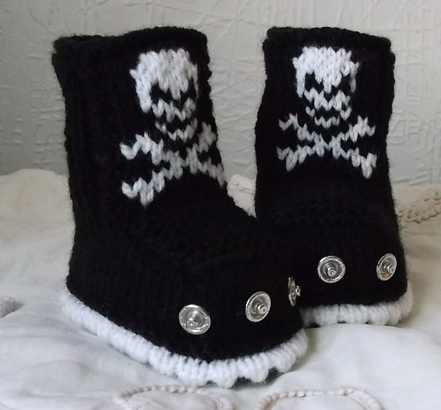 Baby Goth Studded Skull Boots